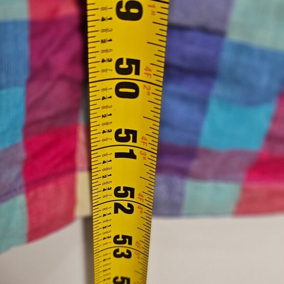 Only Necessities cotton dress size 18 snap front check pattern blue pink yellow - Picture 8 of 10